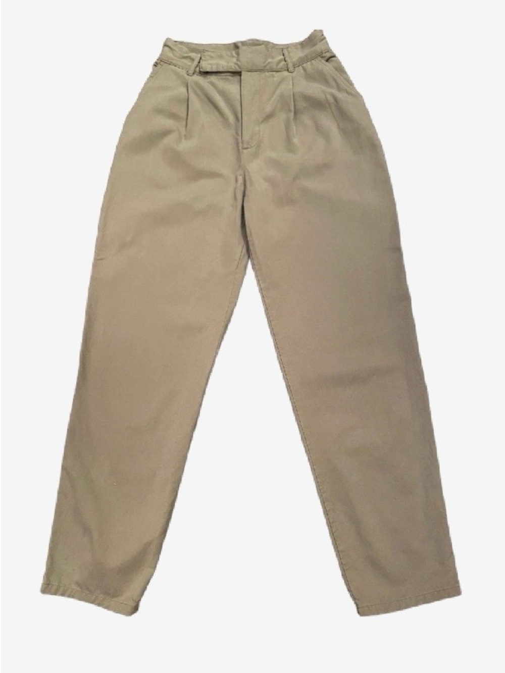 Zara Women's High-Rise Tapered Chinos in Khaki